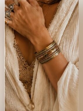 Vintage Copper and Brass Chunky Boho Bracelet